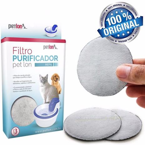 Filtro Fonte Bebedouro Petlon Gatos Cães Refil 3 Unidades Menor preço em Filtro Fonte Bebedouro Petlon Gatos Cães Refil 3 Unidades