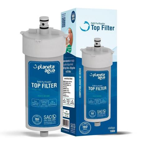 Filtro refil purificador top filter durin h20 impac cristal mallory mondial - PLANETA AGUA Menor preço em Filtro refil purificador top filter durin h20 impac cristal mallory mondial - PLANETA AGUA