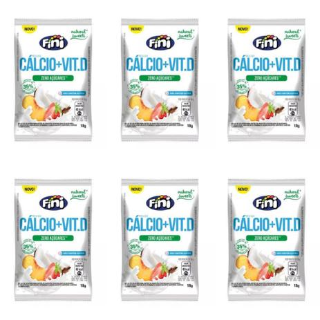 Fini Natural Sweets Balas De Gelatina Calcio + Vitamina D 12x18g (Kit C/06) Menor preço em Fini Natural Sweets Balas De Gelatina Calcio + Vitamina D 12x18g (Kit C/06)