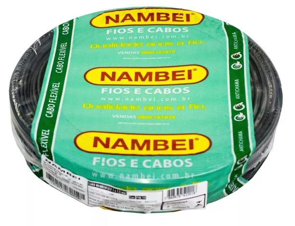 Fio Cabo Flexível 6,0 mm 750v Rolo 100m Antichama C/ Inmetro - Nambei Menor preço em Fio Cabo Flexível 6,0 mm 750v Rolo 100m Antichama C/ Inmetro - Nambei