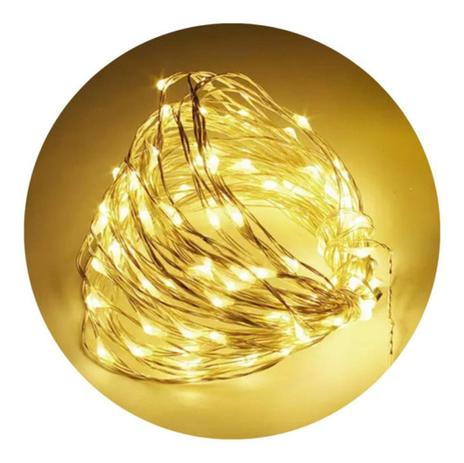 Fio De Led Fada Cordão 5 Metros 50 Leds Branco Quente Pilha - Coisaria Menor preço em Fio De Led Fada Cordão 5 Metros 50 Leds Branco Quente Pilha - Coisaria