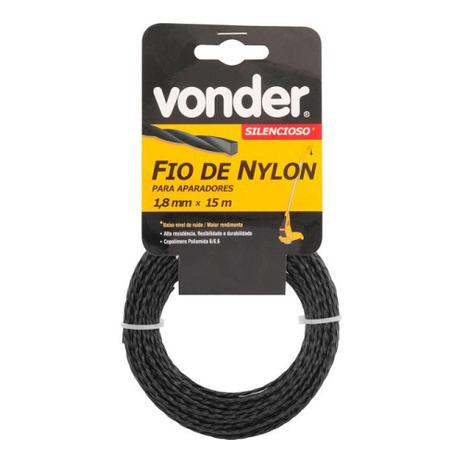 Fio de nylon 1,8mm x 15m silencioso - Vonder Menor preço em Fio de nylon 1,8mm x 15m silencioso - Vonder