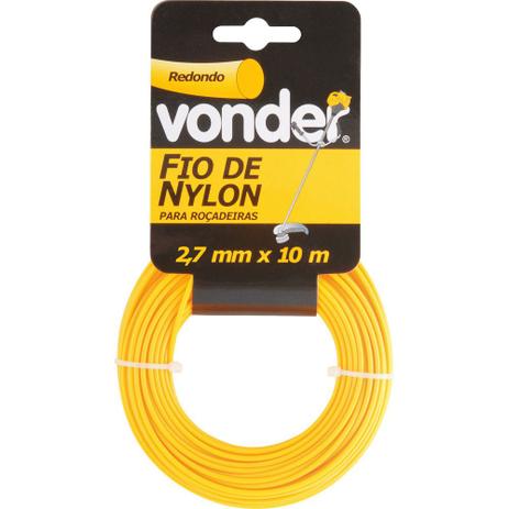 Fio de nylon 2,4mmx10m redondo para roçadeiras e aparadores - Vonder Menor preço em Fio de nylon 2,4mmx10m redondo para roçadeiras e aparadores - Vonder