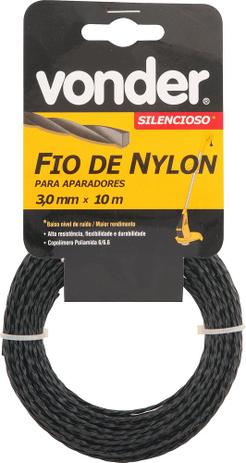 Fio de nylon 3,0mmx10m silencioso para roçadeiras e aparadores - Vonder Menor preço em Fio de nylon 3,0mmx10m silencioso para roçadeiras e aparadores - Vonder