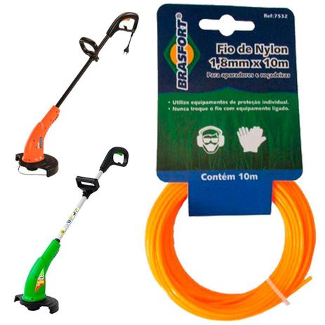 Fio De Nylon P/ Roçadeira Aparador De Grama 1,8mm 10mts Universal - Brasfort Menor preço em Fio De Nylon P/ Roçadeira Aparador De Grama 1,8mm 10mts Universal - Brasfort