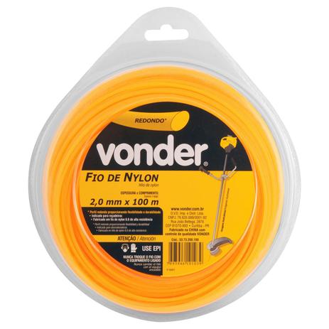 Fio De Nylon Redondo Vonder 2.0mm 100M Amarelo Menor preço em Fio De Nylon Redondo Vonder 2.0mm 100M Amarelo