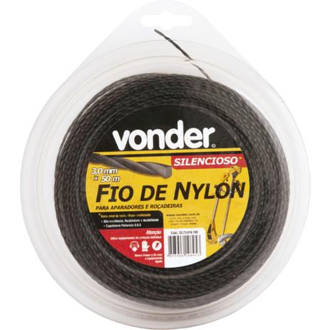 Fio de nylon roçadeira 3,0 mm x 50 m - Vonder Menor preço em Fio de nylon roçadeira 3,0 mm x 50 m - Vonder
