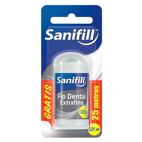 Fio Dental Sanifill Tradicional Extra Fino Leve 100 + 25m Grátis Menor preço em Fio Dental Sanifill Tradicional Extra Fino Leve 100 + 25m Grátis