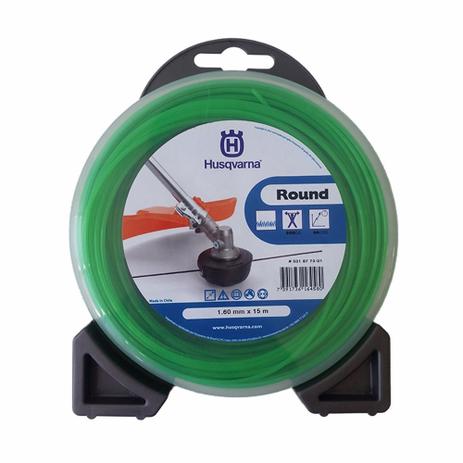 Fio Nylon Husqvarna 1,6mm C/ 15 Metros Round Verde Redondo Menor preço em Fio Nylon Husqvarna 1,6mm C/ 15 Metros Round Verde Redondo