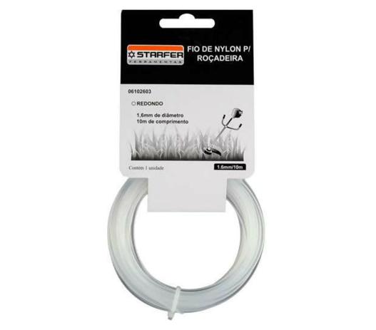 Fio nylon p/ Roçadeira 1.6mm x 10 metros Starfer 06102603 Menor preço em Fio nylon p/ Roçadeira 1.6mm x 10 metros Starfer 06102603