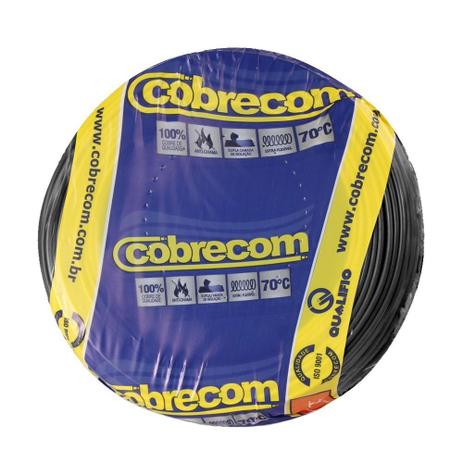 Fio solido 2,5mm preto - rolo - Cobrecom Menor preço em Fio solido 2,5mm preto - rolo - Cobrecom
