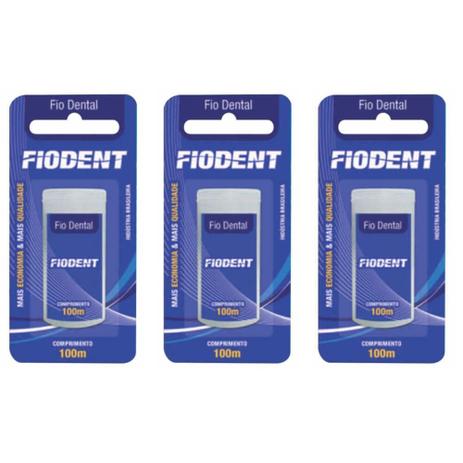 Fiodent Fio Dental Pentagonal 100m (Kit C/03) Menor preço em Fiodent Fio Dental Pentagonal 100m (Kit C/03)