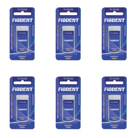 Fiodent Fio Dental Pentagonal 100m (Kit C/06) Menor preço em Fiodent Fio Dental Pentagonal 100m (Kit C/06)