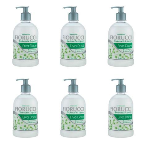 Fiorucci Erva Doce Sabonete Líquido 500ml (Kit C/06) Menor preço em Fiorucci Erva Doce Sabonete Líquido 500ml (Kit C/06)