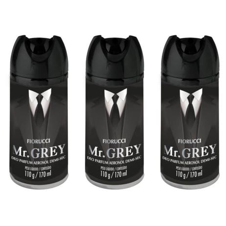 Fiorucci Mr. Grey Desodorante Aerosol 170ml (Kit C/03) Menor preço em Fiorucci Mr. Grey Desodorante Aerosol 170ml (Kit C/03)