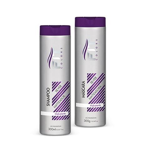 Fit cosmetics shampoo e máscara silver matizador 2x 300ml Menor preço em Fit cosmetics shampoo e máscara silver matizador 2x 300ml