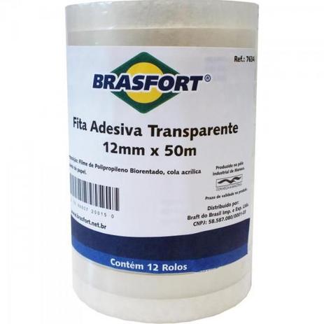Fita Adesiva 12mm X 50m Transparente BRASFORT - 89 Menor preço em Fita Adesiva 12mm X 50m Transparente BRASFORT - 89