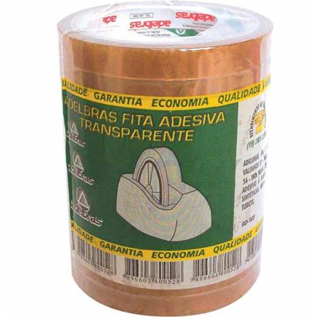 Fita adesiva 12x50 transparente polisil / 10rl / adelbras Menor preço em Fita adesiva 12x50 transparente polisil / 10rl / adelbras