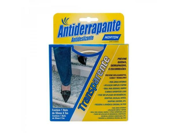 Fita Adesiva Antiderrapante Norton 50.mm x 5.m Transparente Menor preço em Fita Adesiva Antiderrapante Norton 50.mm x 5.m Transparente