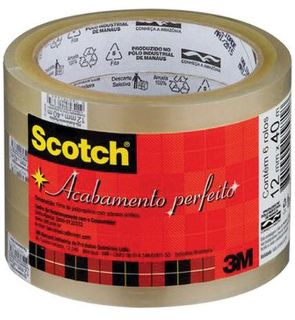 Fita Adesiva Durex SCOTCH TRANSP. 12MMX40M 3M Menor preço em Fita Adesiva Durex SCOTCH TRANSP. 12MMX40M 3M