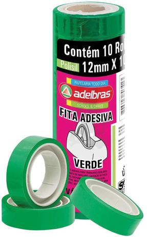 Fita Adesiva Polisil 12MMX10M.VERDE Adelbras Menor preço em Fita Adesiva Polisil 12MMX10M.VERDE Adelbras