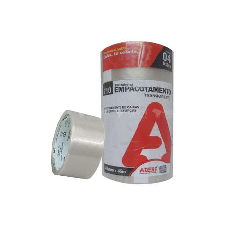 Fita Adesiva Transparente 45mm x 45m - Adere Menor preço em Fita Adesiva Transparente 45mm x 45m - Adere