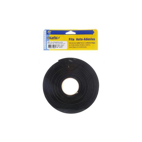 Fita Autoadesiva em Pvc 4mm com 5 Metros Preta - Talentos Menor preço em Fita Autoadesiva em Pvc 4mm com 5 Metros Preta - Talentos