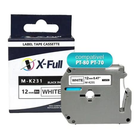 Fita Compativel P/ Uso Rotulador Brother Mk231 M-k231 M231 M-231 Pt-70 Pt70 - X-FULL Menor preço em Fita Compativel P/ Uso Rotulador Brother Mk231 M-k231 M231 M-231 Pt-70 Pt70 - X-FULL