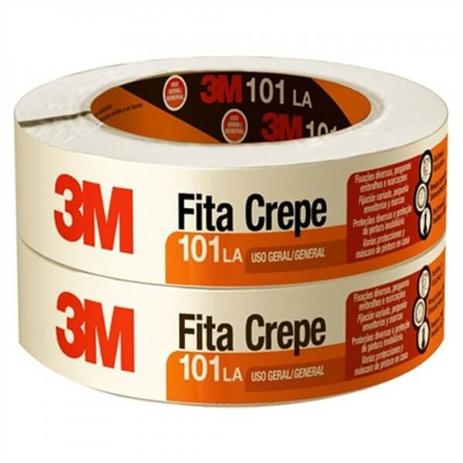 Fita Crepe 101 La Uso Geral Alta Resistência 48mm x 50m (Emb. contém 2un.) - 3M Menor preço em Fita Crepe 101 La Uso Geral Alta Resistência 48mm x 50m (Emb. contém 2un.) - 3M