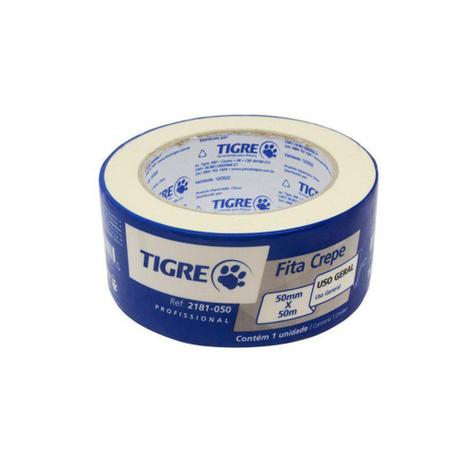 Fita Crepe 50mm 50m Tigre Menor preço em Fita Crepe 50mm 50m Tigre