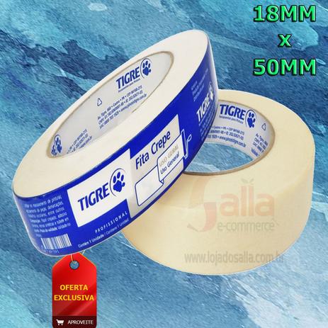 Fita Crepe / Adesiva 18MM X 50MM Tigre Menor preço em Fita Crepe / Adesiva 18MM X 50MM Tigre