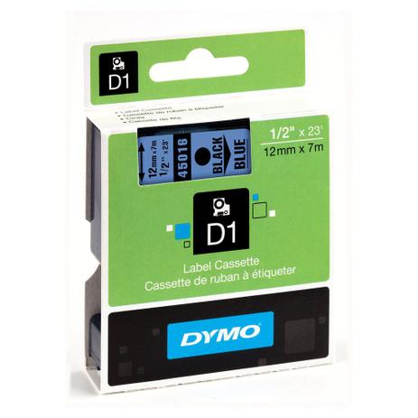Fita D1 Poliéster Dymo 12mm - Preto Sobre Azul (45016) Menor preço em Fita D1 Poliéster Dymo 12mm - Preto Sobre Azul (45016)