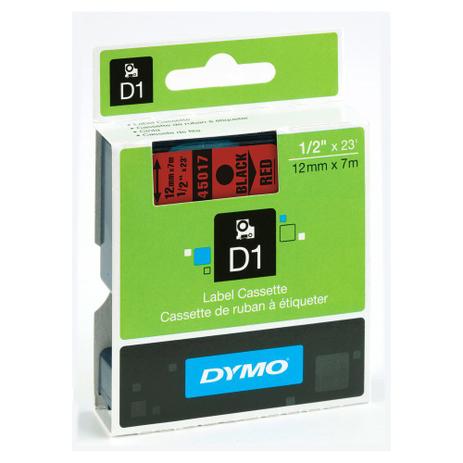 Fita D1 Poliéster Dymo 12mm - Preto sobre Vermelho (45017) Menor preço em Fita D1 Poliéster Dymo 12mm - Preto sobre Vermelho (45017)