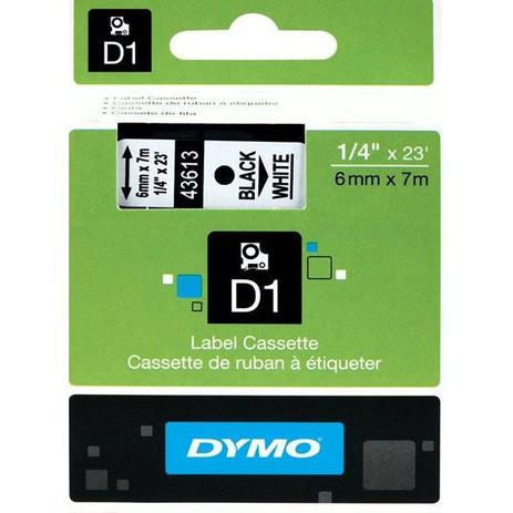 Fita Dymo D1 43613 Poliéster 6mm Preto/Branco Menor preço em Fita Dymo D1 43613 Poliéster 6mm Preto/Branco