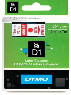Fita Dymo D1 45015 Poliéster 12mm Vermelho/Branco Menor preço em Fita Dymo D1 45015 Poliéster 12mm Vermelho/Branco