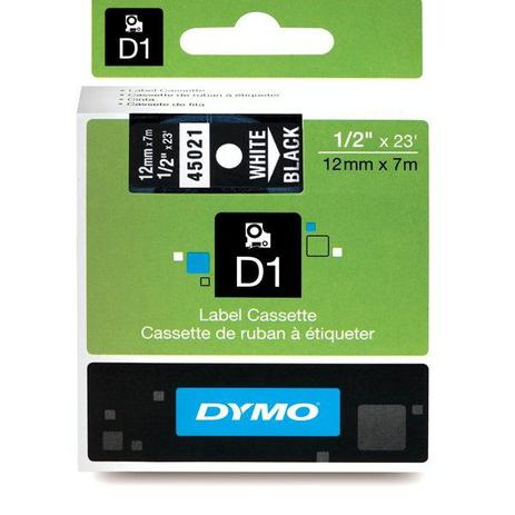 Fita Dymo D1 45021 Poliéster 12mm Branco/Preto Menor preço em Fita Dymo D1 45021 Poliéster 12mm Branco/Preto