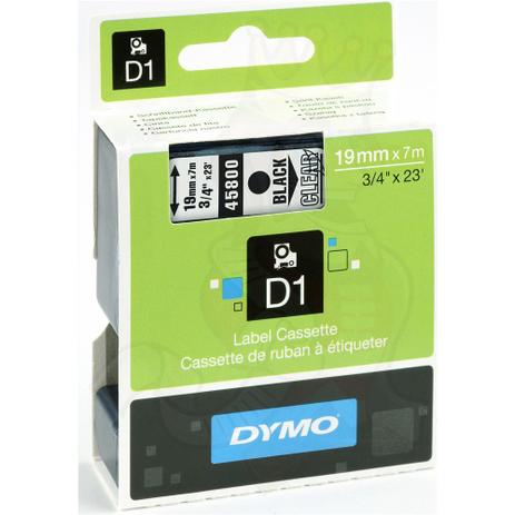Fita Dymo D1 45800 Poliéster 19mm Preto/Transparente Menor preço em Fita Dymo D1 45800 Poliéster 19mm Preto/Transparente