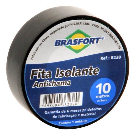 Fita Isolante 10 m x 19 mm antichama pct 10und. - Brasfort Menor preço em Fita Isolante 10 m x 19 mm antichama pct 10und. - Brasfort