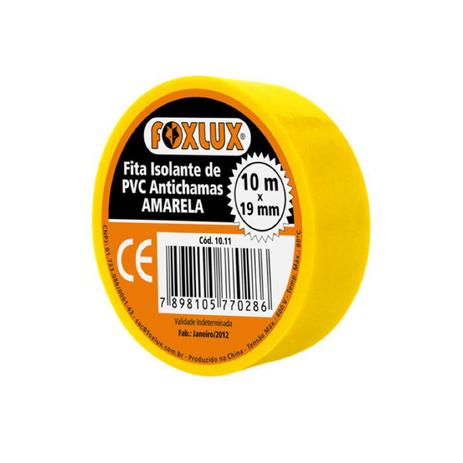 Fita Isolante 10m Amarela Foxlux Menor preço em Fita Isolante 10m Amarela Foxlux