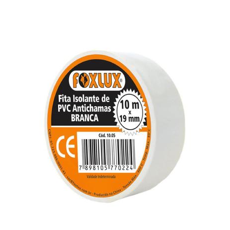 Fita Isolante 10m Branca Foxlux Menor preço em Fita Isolante 10m Branca Foxlux