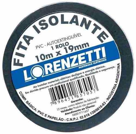 Fita Isolante 10m Lorenzetti Anti Chamas 10 Rolos Cor Preto Menor preço em Fita Isolante 10m Lorenzetti Anti Chamas 10 Rolos Cor Preto