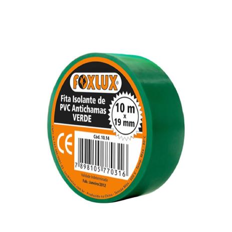 Fita Isolante 10m Verde Foxlux Menor preço em Fita Isolante 10m Verde Foxlux