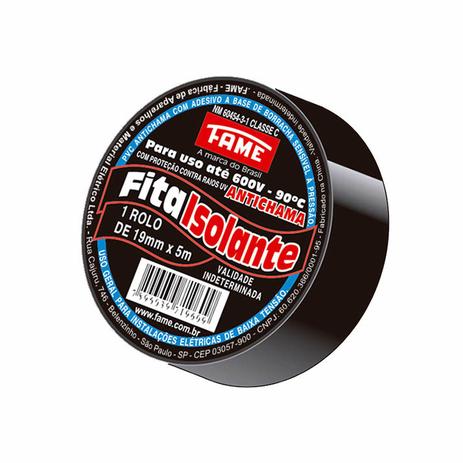 Fita Isolante 19 mm x 05 m Antichama FAME Menor preço em Fita Isolante 19 mm x 05 m Antichama FAME
