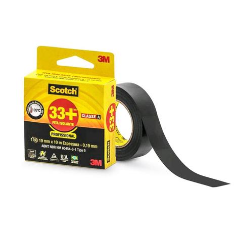Fita Isolante 33+ Rolo 19mmx10m Preta Scotch 3m Menor preço em Fita Isolante 33+ Rolo 19mmx10m Preta Scotch 3m