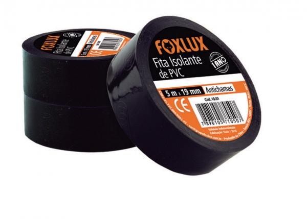 Fita Isolante 5Mt Preta 10.01 - FOXLUX Menor preço em Fita Isolante 5Mt Preta 10.01 - FOXLUX