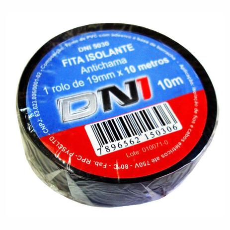 Fita Isolante em PVC Preta 10m - DNI 5030 Menor preço em Fita Isolante em PVC Preta 10m - DNI 5030