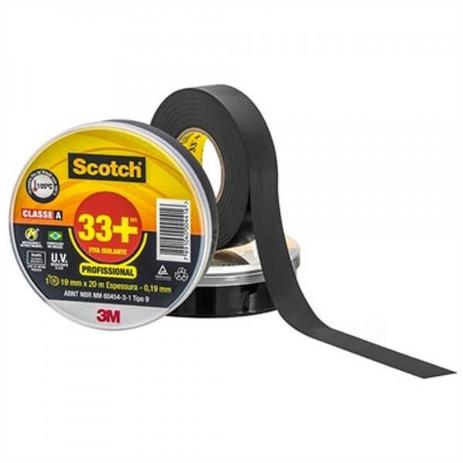 Fita Isolante Scotch 33+ Rolo 19mm x 20m (Emb. contém 12un) - 3M Menor preço em Fita Isolante Scotch 33+ Rolo 19mm x 20m (Emb. contém 12un) - 3M