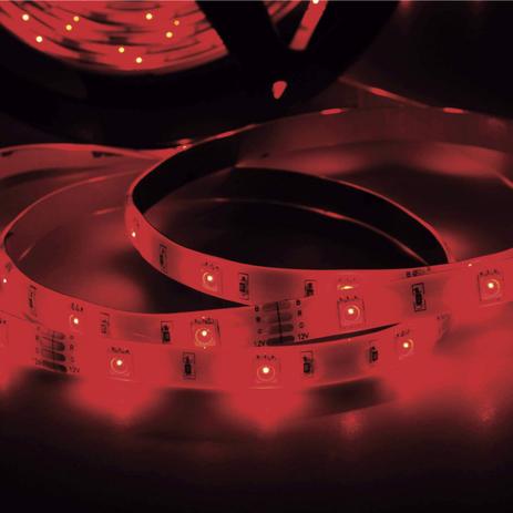 Fita LED 2,5W 30 LEDs/metro 5m 12V com Fonte Bivolt IP20 Taschibra Vermelho Menor preço em Fita LED 2,5W 30 LEDs/metro 5m 12V com Fonte Bivolt IP20 Taschibra Vermelho
