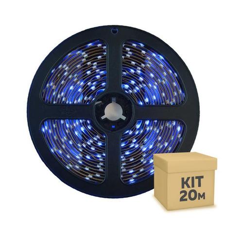 Fita Led Azul 3528 20 metros com Fonte/Carregador - À prova dágua - Iluminim led Menor preço em Fita Led Azul 3528 20 metros com Fonte/Carregador - À prova dágua - Iluminim led