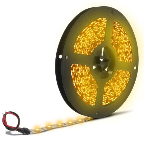 Fita LED Strip Bobina Rolo 5 metros 300 LEDs 12V 72W Amarelo Dupla Face A Prova DÁgua Farol Carro - Prime Menor preço em Fita LED Strip Bobina Rolo 5 metros 300 LEDs 12V 72W Amarelo Dupla Face A Prova DÁgua Farol Carro - Prime